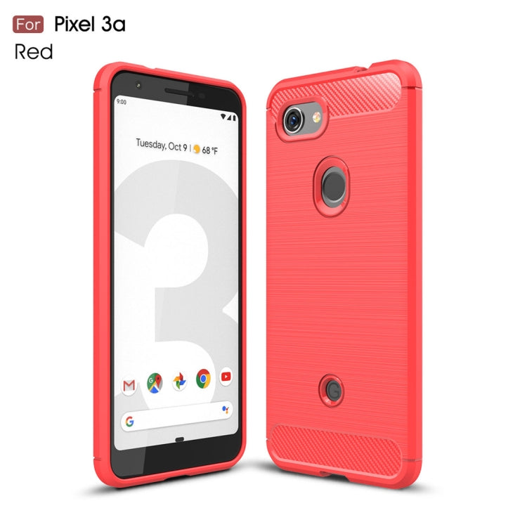Brushed Texture Carbon Fiber TPU Case for Google Pixel 3a, For Google Pixel 3a, Google Pixel 3a