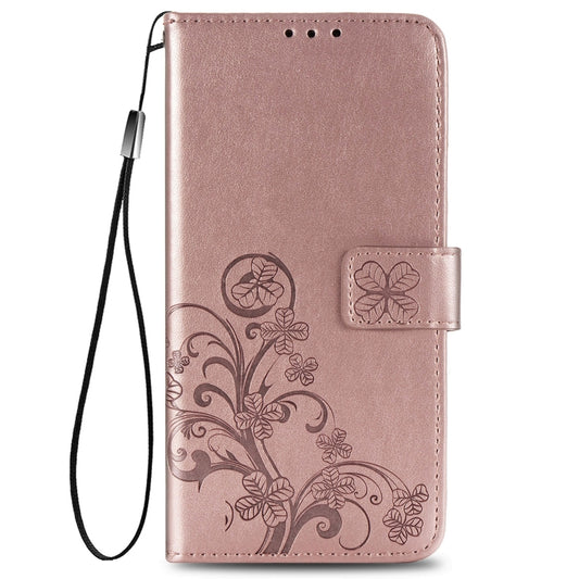Lucky Clover Pressed Flowers Pattern Leather Case with Holder & Card Slots & Wallet & Hand Strap, For Samsung Galaxy A21s