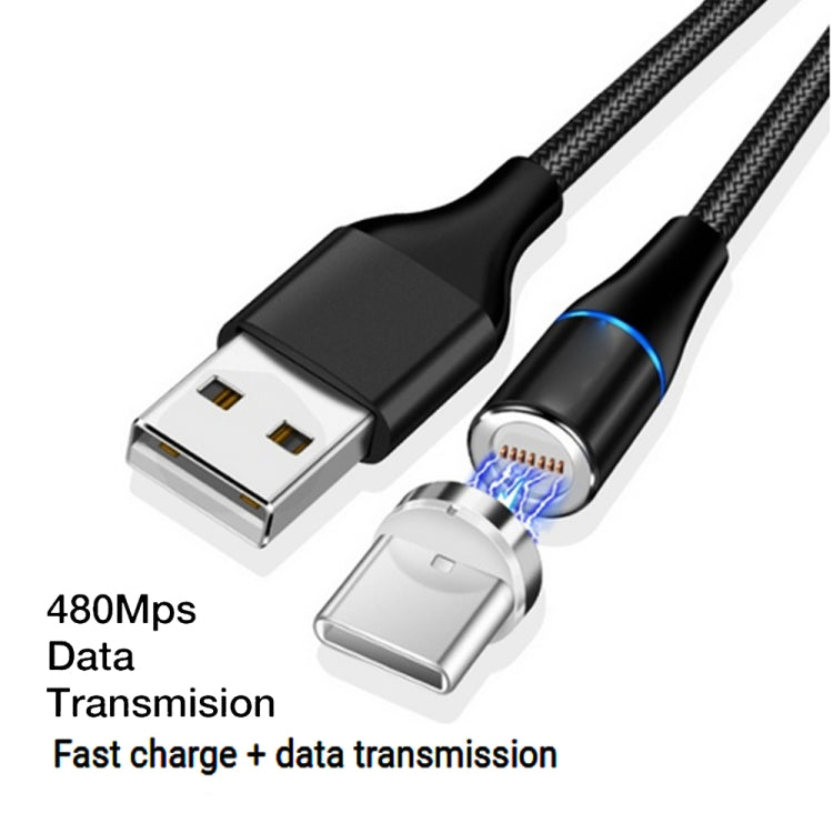 3A USB to USB-C / Type-C Fast Charging + 480Mbps Data Transmission Mobile Phone Magnetic Suction Fast Charging Data Cable, Cable Length: 1m, USB-C / Type-C