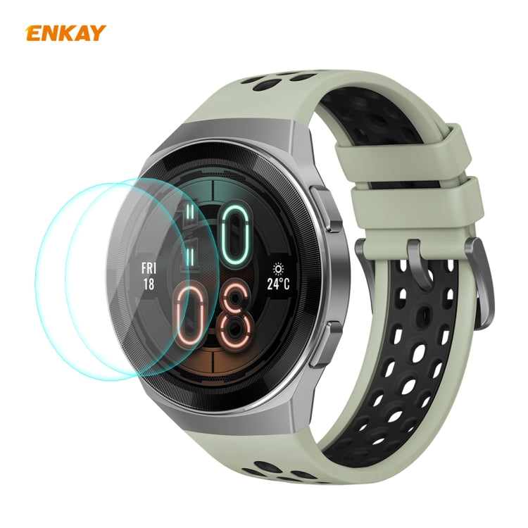 For HUAWEI Watch GT 2E 46mm Dynamic Edition ENKAY Hat-Prince 0.2mm 9H 2.15D Curved Edge Tempered Glass Screen Protector Watch Film, 1 PCS, 2 PCS