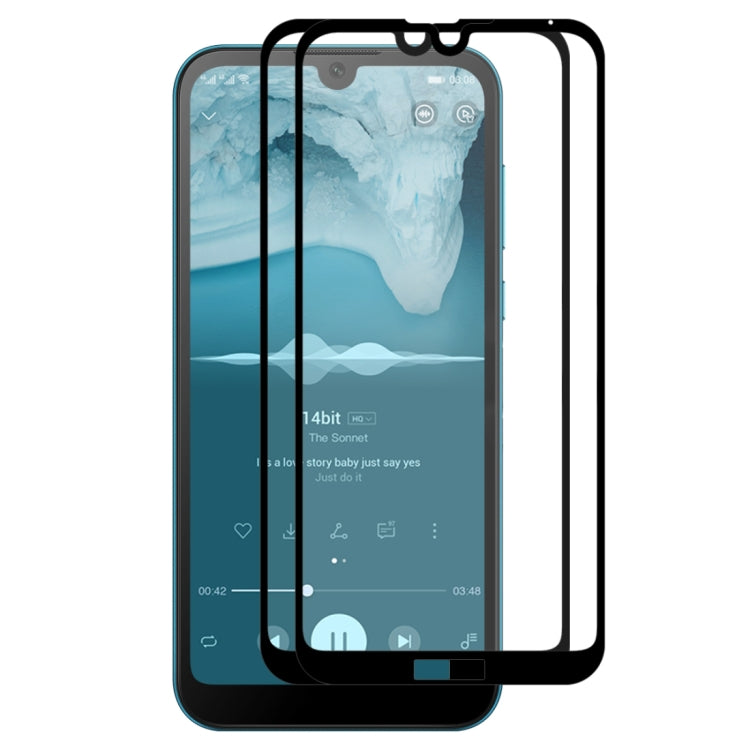 2 PCS ENKAY Hat-prince Full Glue 0.26mm 9H 2.5D Tempered Glass Film for, OnePlus 6T & 7, HUAWEI Y5 2019