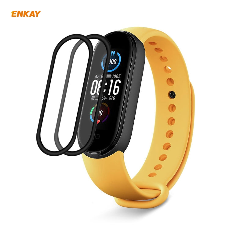 For Xiaomi Mi Band 5 ENKAY Hat-Prince 3D Full Screen Soft PC Edge + PMMA HD Screen Protector Film, 1 PCS, 2 PCS