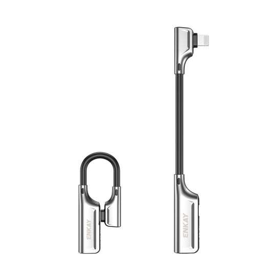 ENKAY ENK-AT102 8 Pin to 8 Pin Charging + 8 Pin Audio Interfaces Charging and Listening to Songs Zinc Alloy Adapter Converter, 8 Pin Charging + 8 Pin Audio