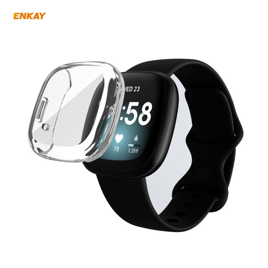 Pour Fitbit Versa 3 / Fitbit Sense ENKAY Hat-Prince ENK-AC8208 Étui souple en TPU transparent à couverture complète