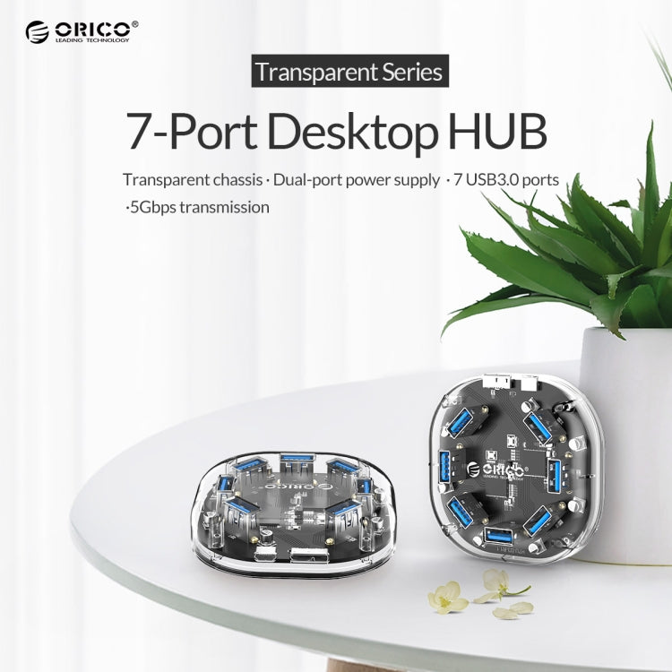 ORICO 7 Port USB3.0 Transparent HUB H7U-U3, H7U-U3