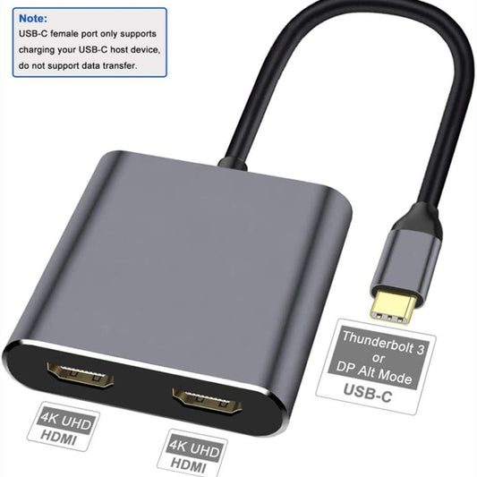 ZS-SGSHDMI USB-C / Type-C to Dual HDMI Adapter, USB-C / Type-C to Dual HDMI