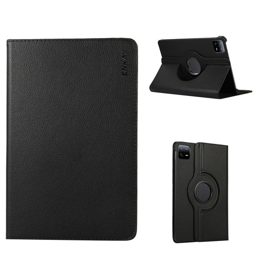 For Xiaomi Pad 6 / Pad 6 Pro ENKAY 360 Degree Rotation Stand Litchi Leather Smart Tablet Case, For Xiaomi Pad 6 / Pad 6 Pro