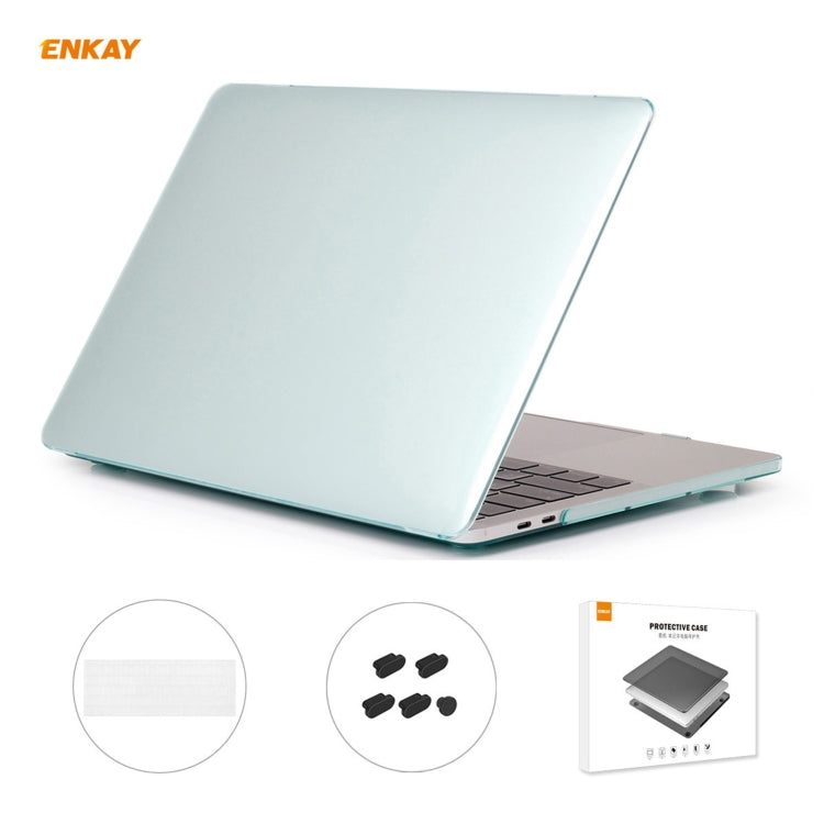 ENKAY 3 in 1 Crystal Laptop Protective Case + EU Version TPU Keyboard Film + Anti-dust Plugs Set for MacBook Pro 15.4 inch A1707 & A1990 (with Touch Bar), For MacBook Pro 15.4 inch A1707 (with Touch Bar)