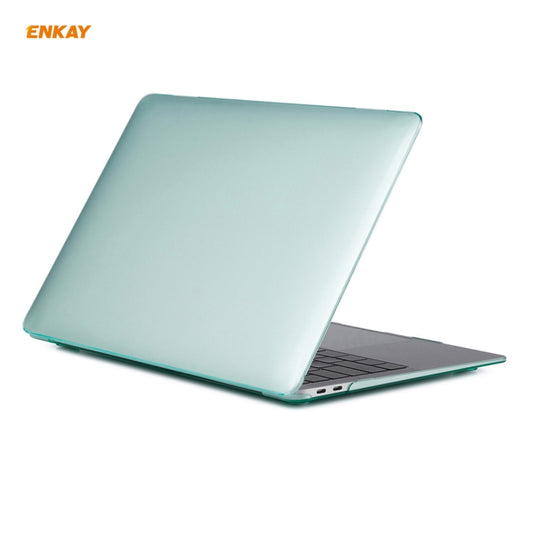 ENKAY Étui de protection pour ordinateur portable 3 en 1 en cristal + Film de clavier TPU version UE + Jeu de bouchons anti-poussière pour MacBook Air 13,3 pouces A1932 (2018), pour MacBook Air 13,3 pouces A1932 (2018)