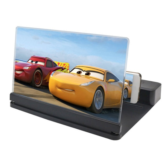 3D Phone Screen Magnifier HD Screen Smartphone Movie Video Magnifier Portable Folding Enlarged Screen Expander Stand Desk Holder, 12 inch