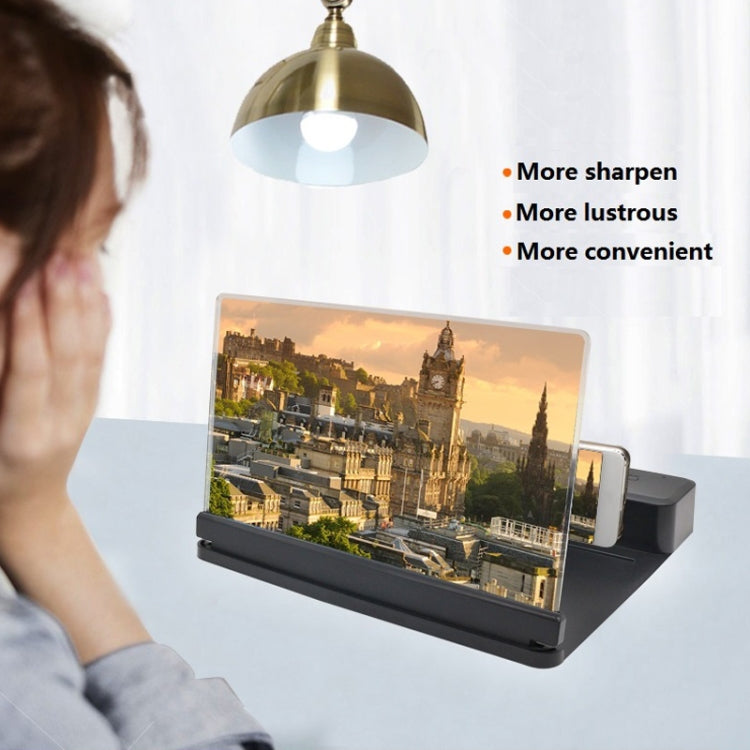 3D Phone Screen Magnifier HD Screen Smartphone Movie Video Magnifier Portable Folding Enlarged Screen Expander Stand Desk Holder, 12 inch