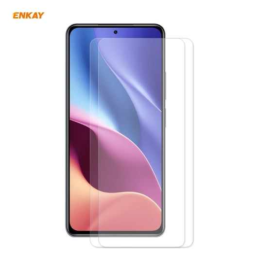 2 films en verre trempé ENKAY Hat-Prince 0,26 mm 9H 2,5D à bords incurvés, pour Xiaomi Poco F3, Xiaomi Mi 11X / 11X Pro / 11i