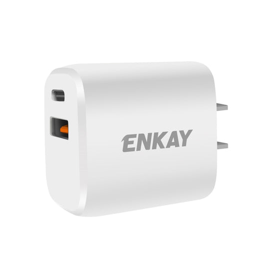 ENKAY Hat-Prince 20W PD Type-C + QC 3.0 USB Fast Charging Travel Charger Power Adapter with Fast Charge Data Cable, US Plug, With 8 Pin Cable, With Type-C Cable, With Micro USB Cable