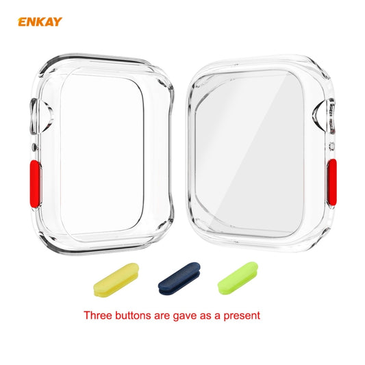 Coque TPU ENKAY Hat-prince à couverture complète + protecteur en verre trempé pour Apple Watch Series 6 / 5 / 4 / SE 44mm, Pour Apple Watch Series 6 / 5 / 4 / SE 44mm