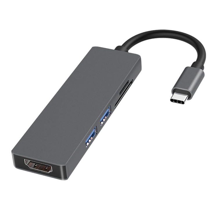 5 in 1 Type-c to HDMI + 2 x USB 3.0 + SD / TF Card Slot HUB Adapter, HDMI + 2 x USB 3.0 + SD / TF Card Slot