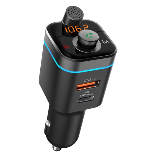 Transmetteur FM C72 Récepteur Lecteur MP3 de Voiture Chargeur de Voiture USB-C PD18W Lecteur de Musique pour Téléphone, C72