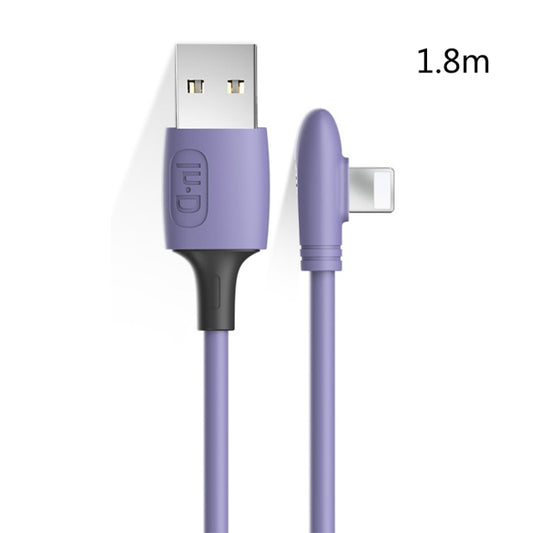 ENKAY Hat-Prince ENK-CB211 2.4A USB to 8 Pin 90 Degree Elbow Silicone Data Sync Fast Charging Cable, Cable Length: 1.8m, 1.8m 2.4A