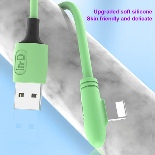 ENKAY Hat-Prince ENK-CB211 2.4A USB to 8 Pin 90 Degree Elbow Silicone Data Sync Fast Charging Cable, Cable Length: 1.8m, 1.8m 2.4A