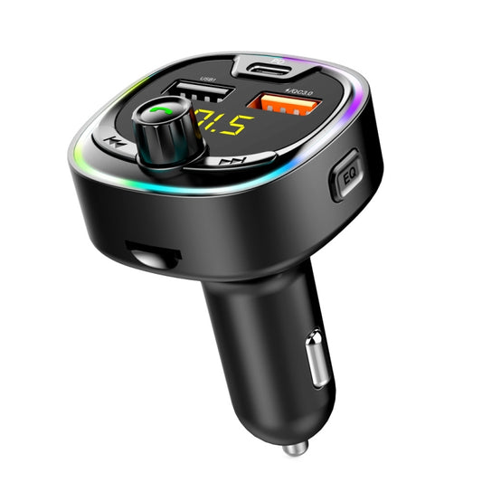 Émetteur FM BT08D Kit mains libres de voiture Lecteur audio MP3 avec QC3.0 + chargeur rapide de voiture PD18W 5A Modulateur FM, BT08D