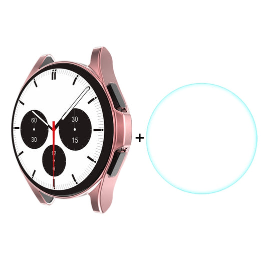 Pour Samsung Galaxy Watch4 Classic 46mm ENKAY Hat-Prince Étui souple galvanisé à couverture complète en TPU HD transparent + protecteur d'écran en verre trempé, pour Samsung Galaxy Watch4 Classic 46mm