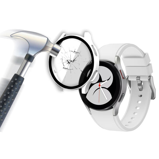 ENKAY Hat-Prince Étui composite couvrance intégrale en PC + protection d'écran en verre trempé pour Samsung Galaxy Watch4 44 mm
