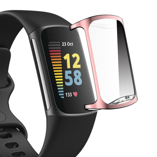 Pour Fitbit Charge 5/ Charge 6 ENKAY Hat-Prince Coque Souple en TPU Électroplaqué à Couverture Complète Résistant aux Rayures
