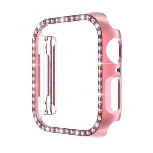 Coque de montre ENKAY Hat-Prince en PC électroplaqué avec diamants + Film de protection d'écran PET incurvé à couverture complète pour Apple Watch Series 7 41mm