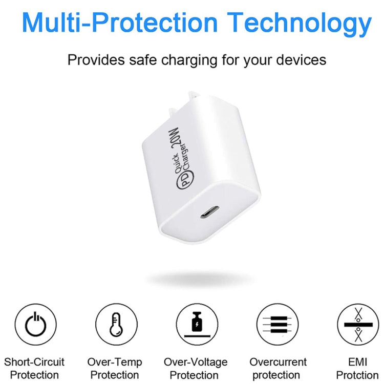 AU-20W PD USB-C / Type-C Travel Charger for Mobile Phone, AU Plug, AU Plug