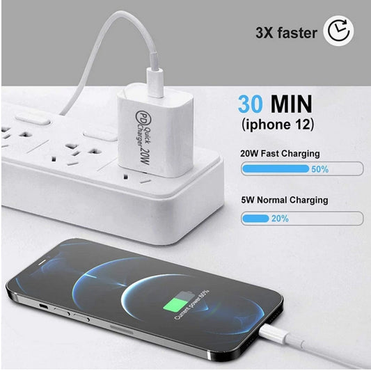 AU-20W PD USB-C / Type-C Travel Charger with USB-C to 8 Pin Data Cable, AU Plug, AU Plug + 1m 8 Pin PD Cable, AU Plug + 2m 8 Pin PD Cable