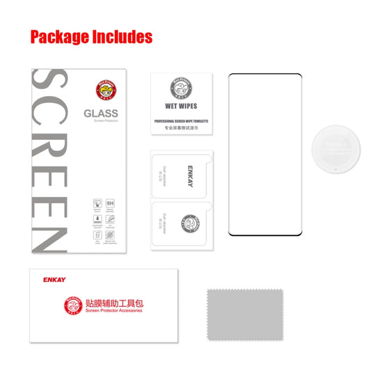 For Honor X9A / Magic5 Lite ENKAY 3D Hot Bending Edge Glue Tempered Glass Full Film with Lens Film, For Honor X9A / Magic5 Lite(1pc), For Honor X9A / Magic5 Lite(2pcs), For Honor X9A / Magic5 Lite(5pcs)
