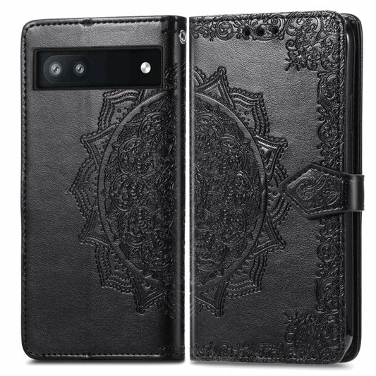 Mandala Flower Embossed Flip Leather Phone Case, For Google Pixel 6a, For Motorola Moto G31, For Motorola Moto G51, For Motorola Moto G71 5G