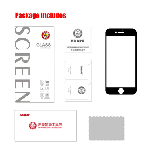 Film de protection en verre trempé ENKAY Full Glue 0,26 mm 9H 2,5D pour iPhone SE 2022 / SE 2020 / 8 / 7, 1 pièce, 2 pièces, 5 pièces, 10 pièces