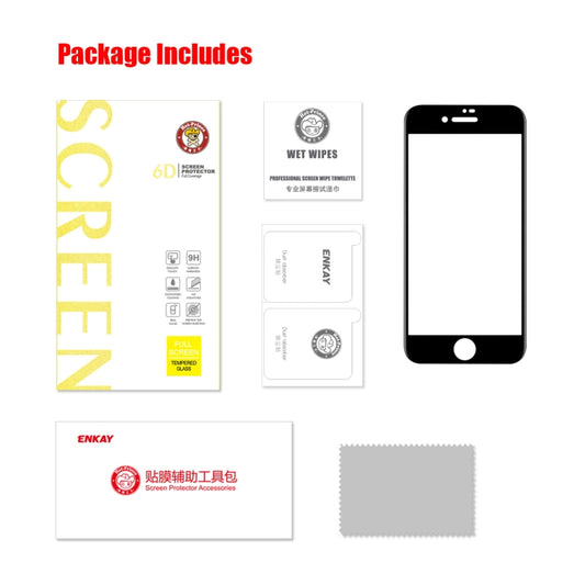 ENKAY Film de protection en verre trempé 6D avec colle intégrale, anti-rayures, pour iPhone SE 2022 / SE 2020 / 8 / 7, 1 pièce, 2 pièces, 5 pièces