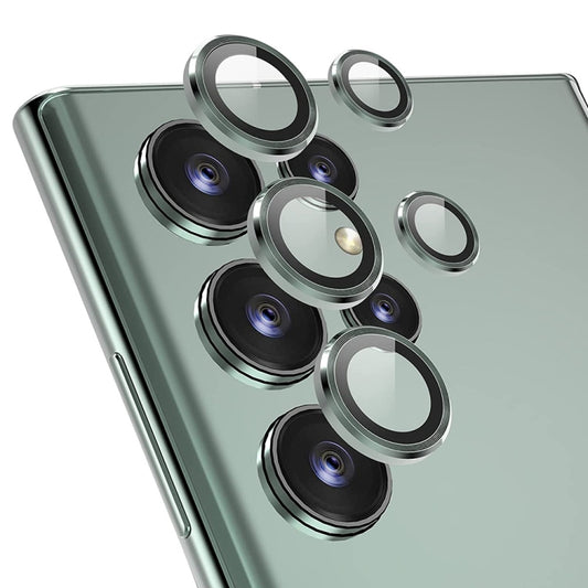 Pour Samsung Galaxy S22 Ultra 5G Cache Objectif d'Appareil Photo ENKAY en Alliage d'Aluminium + Verre Trempé
