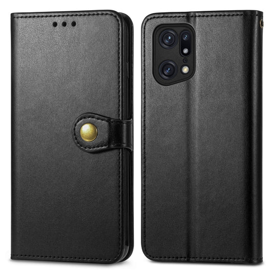 Retro Solid Color Buckle Leather Phone Case, For OPPO Find X5, For OPPO Find X5 Pro, For OPPO Realme 9 Pro, For OPPO Realme 9 Pro+ 5G, For vivo Y76 5G