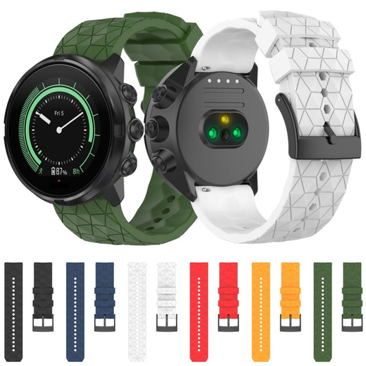 24mm Football Pattern Silicone Solid Color Watch Band, For Suunto 9, For Suunto 7, For Suunto 9 Baro, For Suunto Spartan Sport Wrist HR Baro, For Suunto Spartan Sport