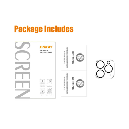 Film en verre trempé ENKAY Hat-Prince 9H pour objectif de caméra arrière pour iPhone 13 Pro / 13 Pro Max, (1 pièce), (2 pièces)