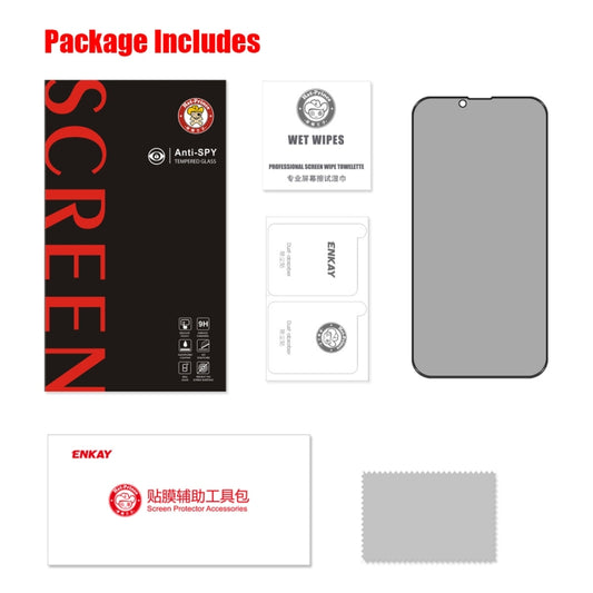 Pour iPhone 16e / 14 / 13 / 13 Pro 2 pièces ENKAY Film en verre trempé anti-regard 28 degrés, Pour iPhone 17e / 16e / 14 / 13 / 13 Pro (1 pièce), Pour iPhone 17e / 16e / 14 / 13 / 13 Pro (2 pièces), Pour iPhone 16e / 14 / 13 / 13 Pro (5 pièces)