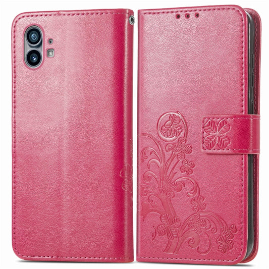 Four-leaf Clasp Embossed Buckle Leather Phone Case, For Nothing Phone 1
