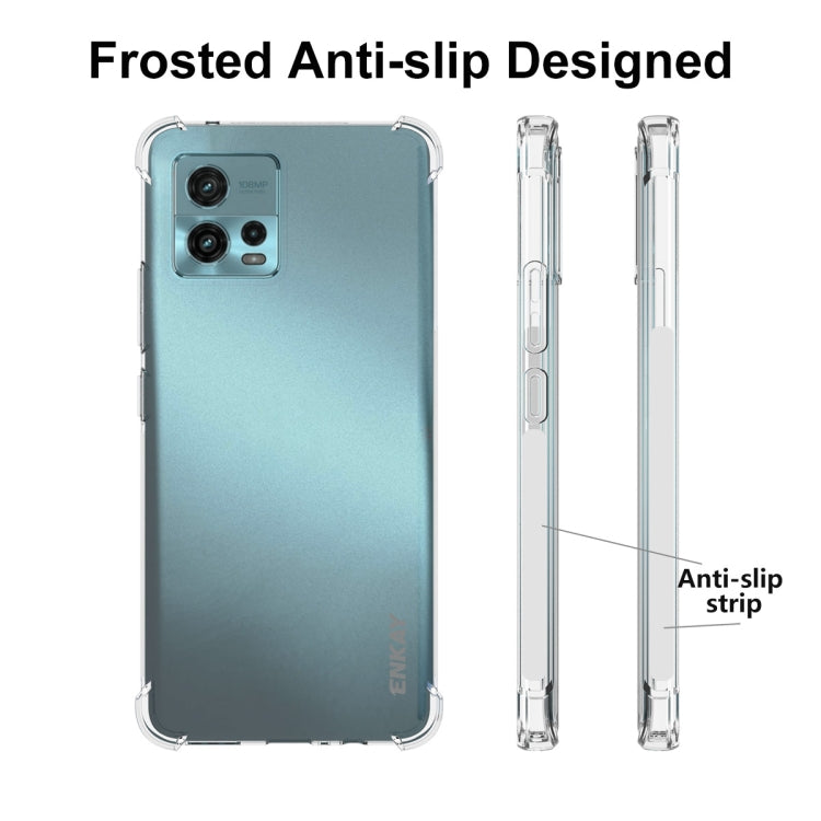 For Motorola Moto G72 4G ENKAY Transparent TPU Shockproof Phone Case