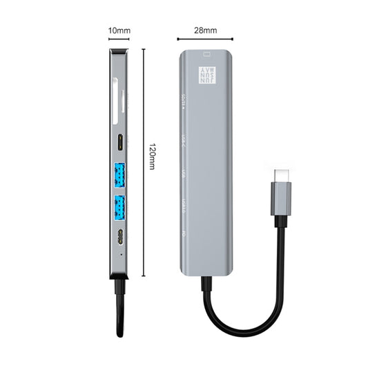 JUNSUNMAY 7 in 1 Type-C to 4K HDMI Docking Station Adapter PD Quick Charge Hub SD/TF Card Reader, JSM-HUB007