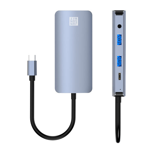 JUNSUNMAY Concentrateur multifonction USB-C 8 en 1 vers HDMI 4K + VGA avec adaptateur de station d'accueil à chargement rapide PD, JSM-HUB013