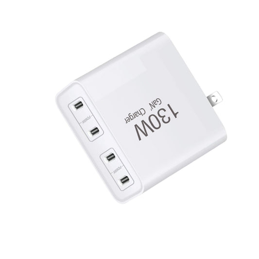 GaN130W 4-Port USB-C PD65W / PD30W Multi Port Type-C Charger for Notebook Series, US Plug, EU / US Plug, UK / US Plug, AU / US Plug, EU / UK / US Plug, EU / UK / AU / US Plug