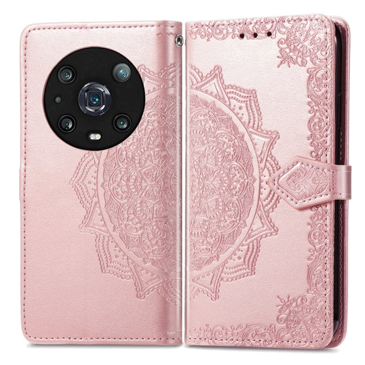 Mandala Flower Embossed Leather Phone Case, For Honor Magic 4 Pro, For Honor X8 5G, For Honor X30 / Magic 4 Lite 5G, For Infinix Note 11, For Nokia X30, For OPPO A76 4G, For Realme 10 4G, For Realme V23, For TCL 405, For UMIDIGI A13S, For ZTE Blade A72...