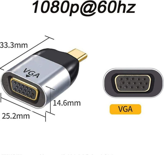 USB-C Male to VGA Female Adapter Converter