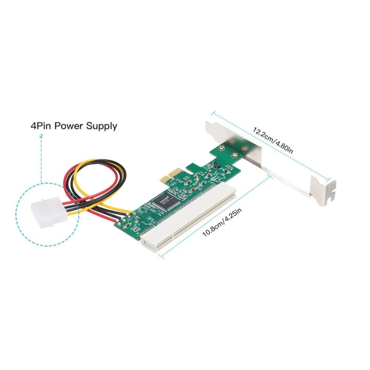 Convertidor de tarjeta adaptadora PCI-E a PCI con fuente de alimentación de 4 pines, PCI-E a PCI