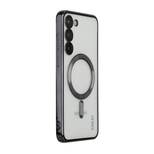 For Samsung Galaxy S23 ENKAY Hat-Prince Magnet Slim Clear Case Electroplated Shockproof Camera Protection Cover, For Samsung Galaxy S23 5G