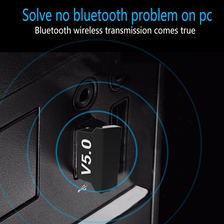 Computer Bluetooth Adapter 5.0 USB Desktop Dongle WiFi Audio Receiver Transmitter, black