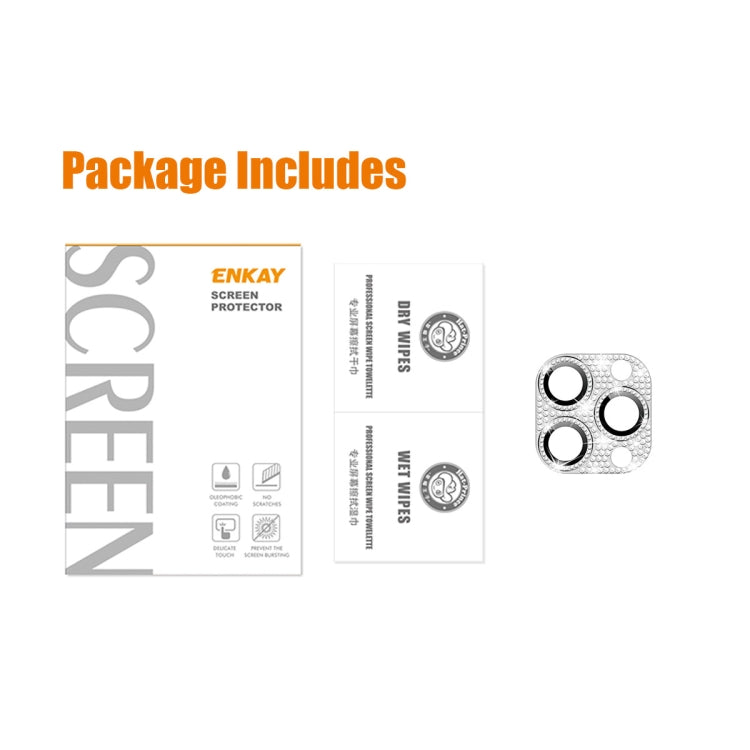 For iPhone 12 Pro / 12 Pro Max ENKAY Hat-Prince Blink Diamond Camera Lens Aluminium Alloy Tempered Glass Film, For iPhone 12 Pro