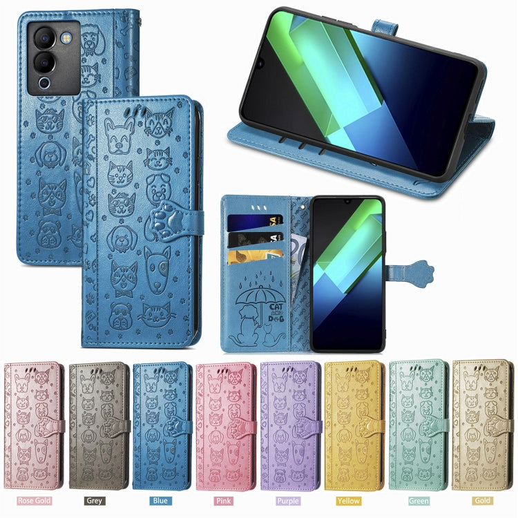 Cat and Dog Embossed Phone Leather Phone Case, For Infinix Note 12 G96, For OnePlus Ace 2, For Realme C55, For Tecno Pova Neo 5G, For vivo S15e, For Samsung Galaxy A14 4G, For Samsung Galaxy A34 5G